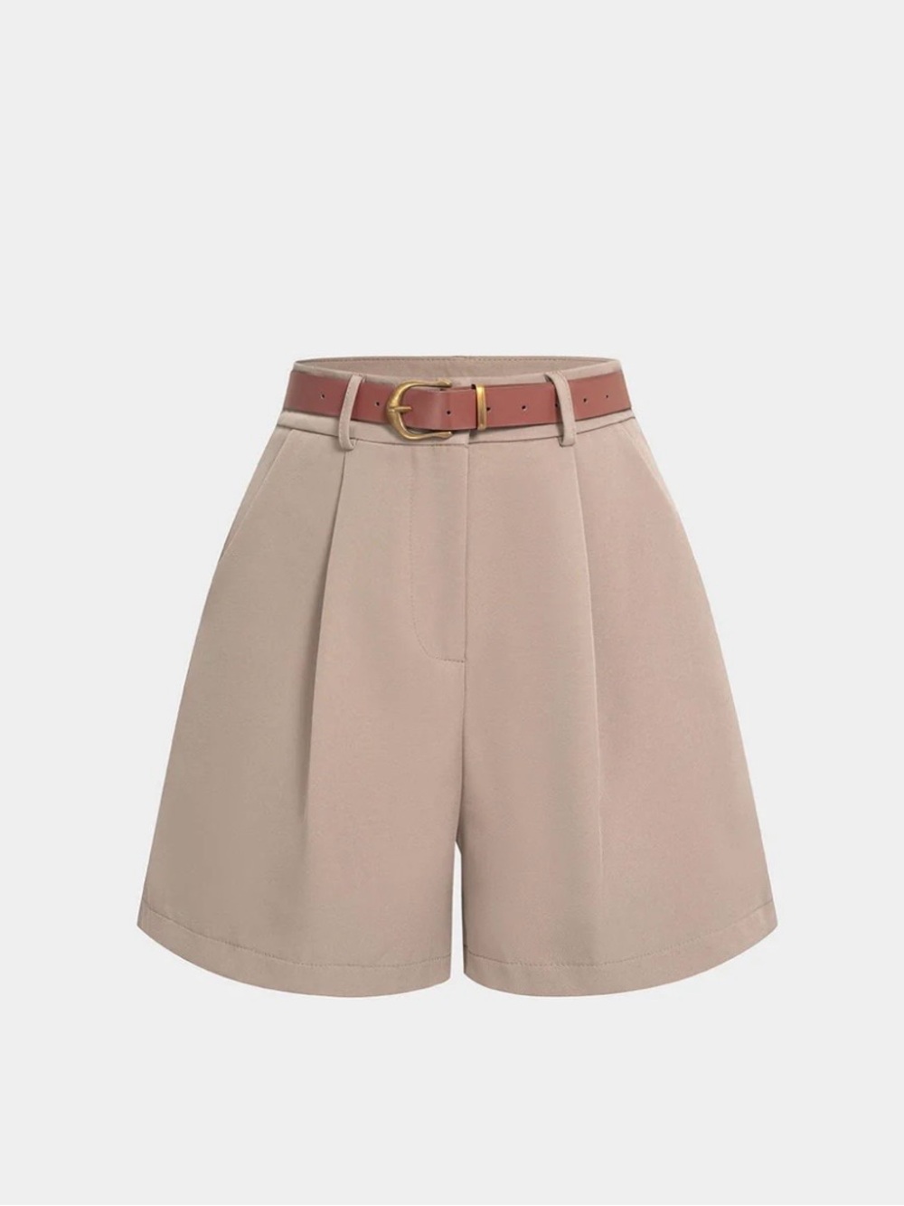 High-Waisted Pleated Women’s Shorts